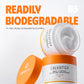 Salvarity moisturiser jar with open lid on a light gray background, featuring the text 'Readily Biodegradable' and 'in-vitro study conducted by Eurofins'.