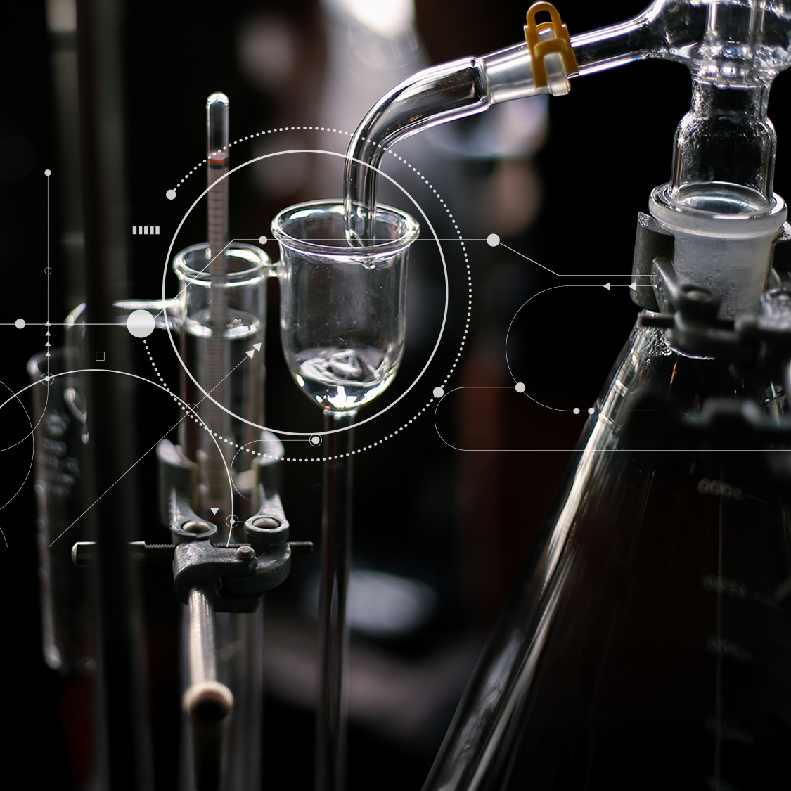 Laboratory equipment used for developing proprietary skincare ingredients.