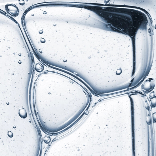 Glycerin clear gel bubbles with skin hydration benefits.