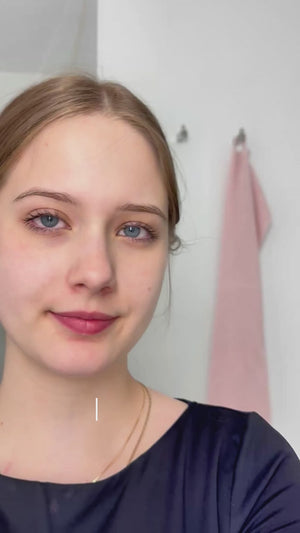 video of girl using Salvarity skincare products